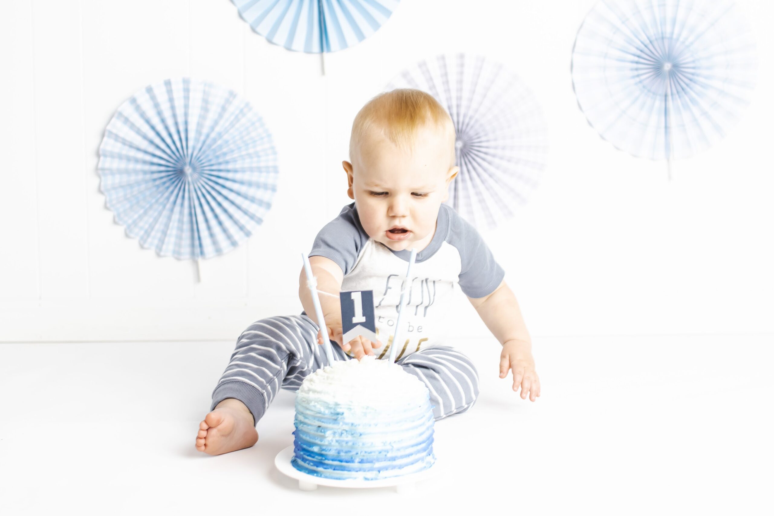 cake smash, first birthday, blue