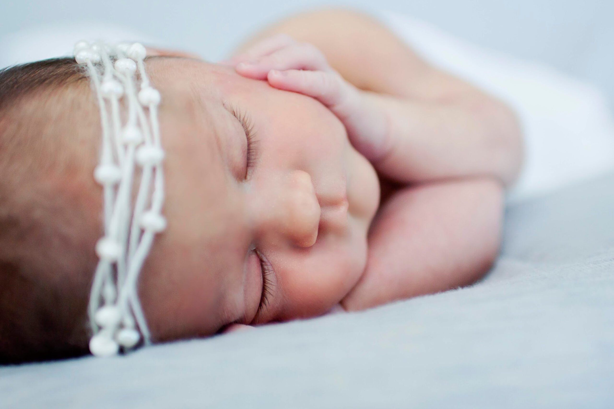 newborn photography, beaded headband