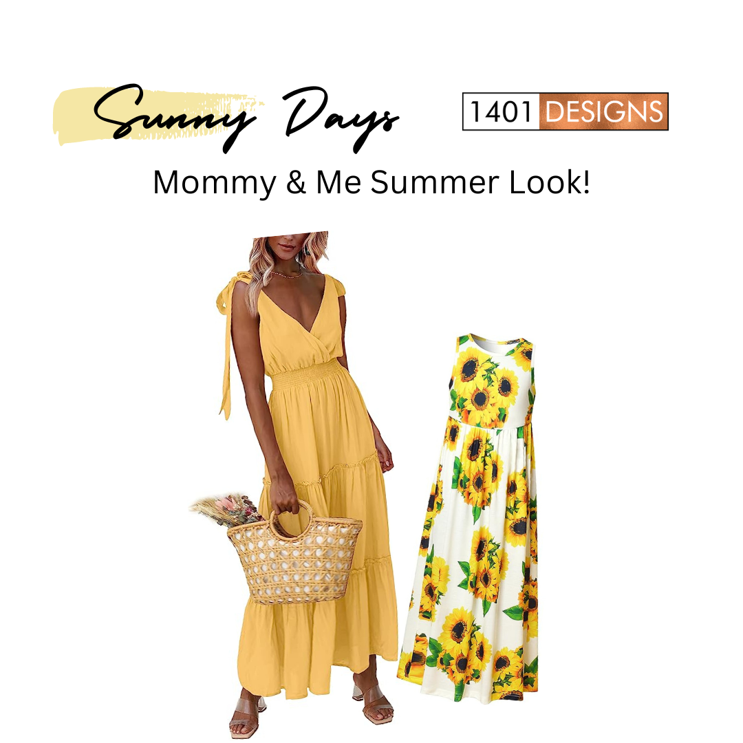 The perfect look for a sunny summer Mommy & Me photoshoot! Brighten up the room with this sunny yellow look.